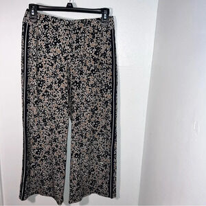 J.Jill,XS, wear ever floral vertical side stripes elastic waist,wide leg, pant